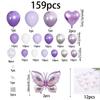 159-teiliges lila Schmetterling-Ballonbogen-Kranz-Set für Brautbad, Hochzeitsfeier, Geburtstagsfeier, Geschlechtsenthüllungsdekoration