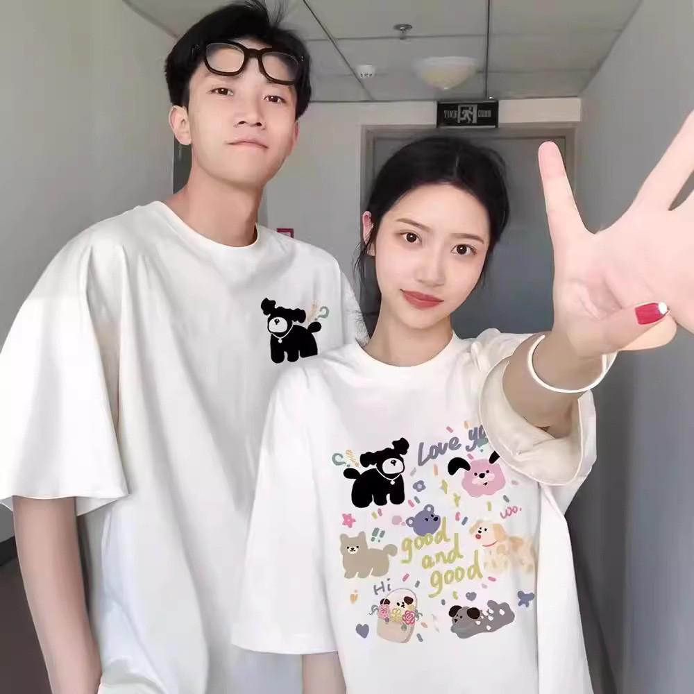 

Футболка свободного покроя унисекс из чистого хлопка с короткими рукавами, лето 2025 г. - модная одежда для пар 3XL