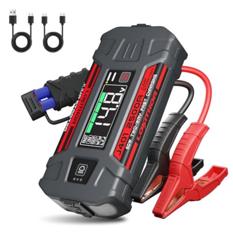 Car Battery Jump Starter 2500A Battery Jumper Starter Portable 12V Jump Box Jumper Cables for Upto 8.5L Gas and 6.5L Diesel Eng