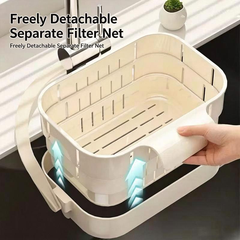 Foldable Hanging Sink Strainer Basket Colander Kitchen Food Fruit Residue Filter for Kitchen Organization Use