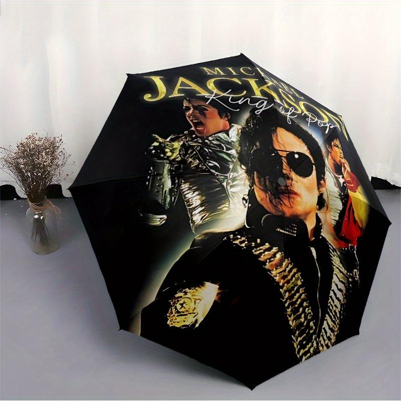 1 Stück Michael Jackson Automatischer Regenschirm - 8-Speichen Faltbares Design, Für Outdoor-Abenteuer und Familienfeiern, Strapazierfähiges Schirmmaterial yy250827107