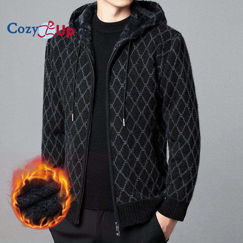 

Уютные мужские кардиганы с капюшоном на молнии, вязаный свитер, пальто, верхняя одежда с карманами XXXL