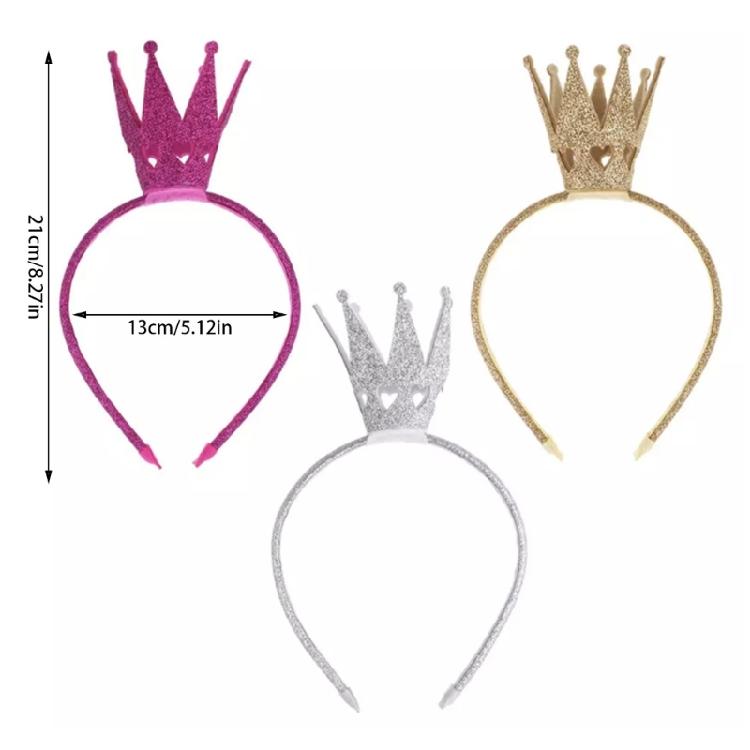 Elegant Gold Powder Crown Hairband Heart Hollowed Crowns Headband for Birthday Party Celebrations All Age Hairhoop