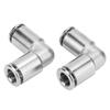 2Pcs All copper Nickel plated Elbow 90 Degree Air Hose Pneumatic Quick Connector Fittings(8mm)