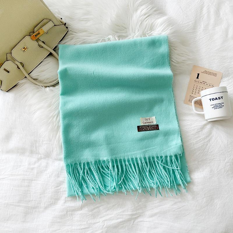Solid color scarf women's winter new imitation cashmere scarf multi-color warm scarf long shawl