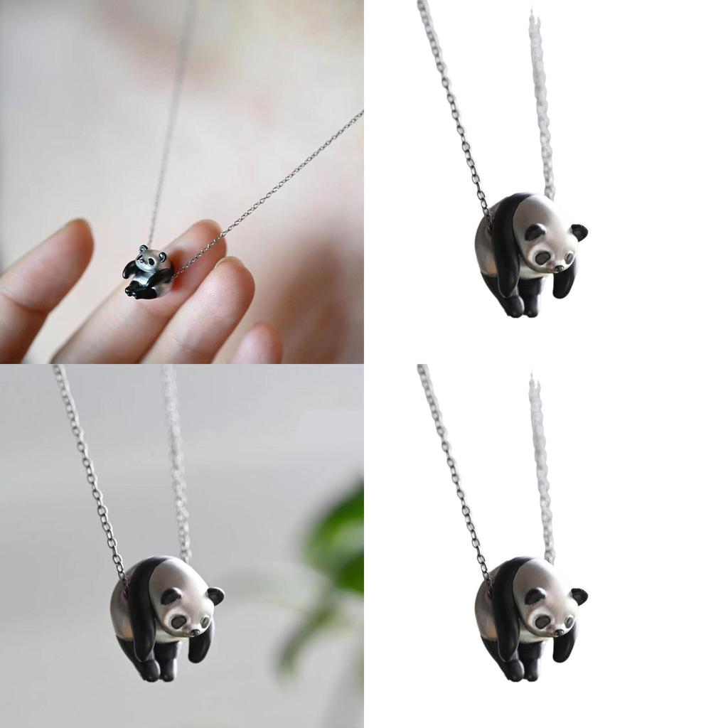Cute Panda Animal Jewelry Necklace With Copper Material For Chic Style