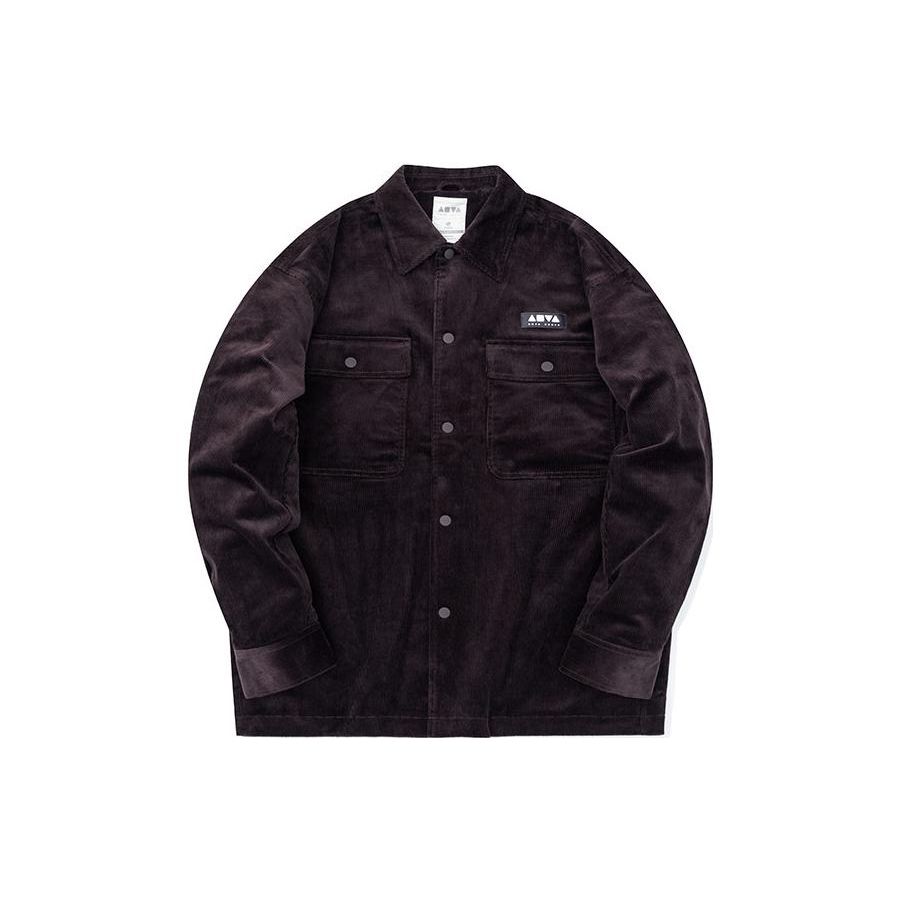ANTA Unisex American Retro Corduroy Collared Shirt Jacket Dark Brown 172248604-3 XXL