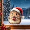 Seasonal Glass Decorations Cute Hedgehog with Santa Hat Christmas Window Clings Static Stickers for Removable Holiday Home Decoration Waterproof PVC