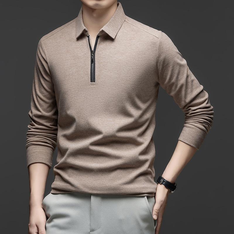 t Long Sleeve Lapel Collar Casual M