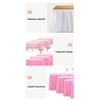 Disposable Waterproof Table Skirt with Adhesive Strip 420x70cm Heavy-Duty Plastic Cover for Wedding Birthday Party Easy Cleanup Elegant Event Decor