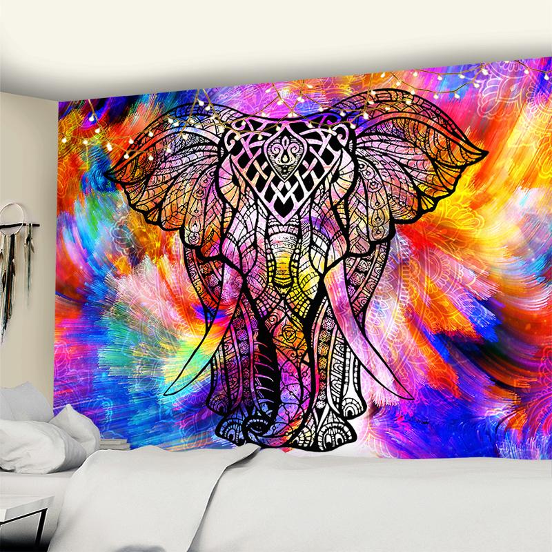 Bohemian Mandala Elephant Tapestry Wall HangingSandy BeachPicnic Throw Rug Blanket Camping Tent Travel Sleeping Pad Room