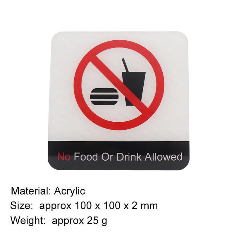 

Стикер Нельзя с едой или напитками Знаки Общественное место Акриловые наклейки на стену Запрещающий значок Уведомление Магазин внутри Предупреждающая табличка black