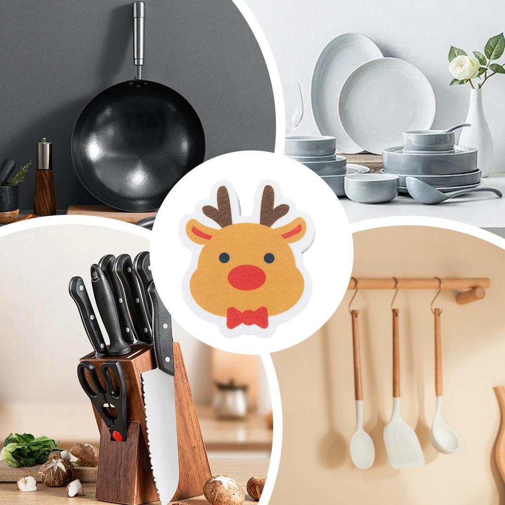 Festive Holiday Christmas Cleaning Sponges Kitchen & Bathroom Cleaning - snowman, Gloves,Elk,snowflake