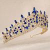 Vintage Luxus Krone Legierung Bunte Diamanten Braut Kopfschmuck Barock Großer Kristall Krone Party Bankette Zubehör