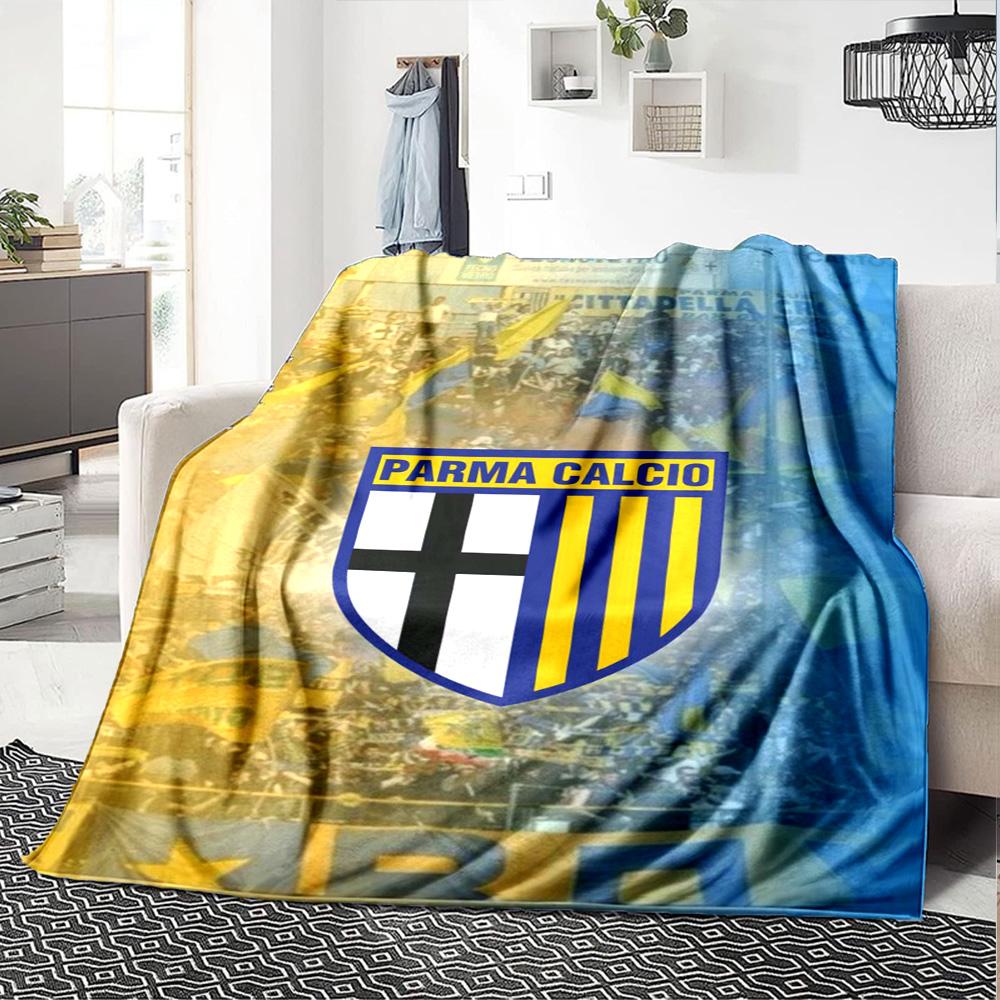 Parma Calcio Print Flanelldecke Hohe Qualität Warm Bequem Decke für Alle Jahreszeiten Perfekt für Geschenke Heimdekoration