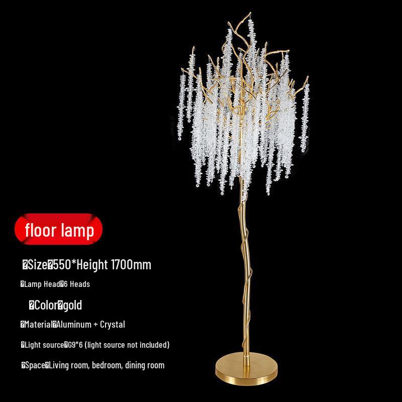 Elegant Crystal Table Lamp: French Art Deco Branch Design for Luxury Living and Dining Spaces
