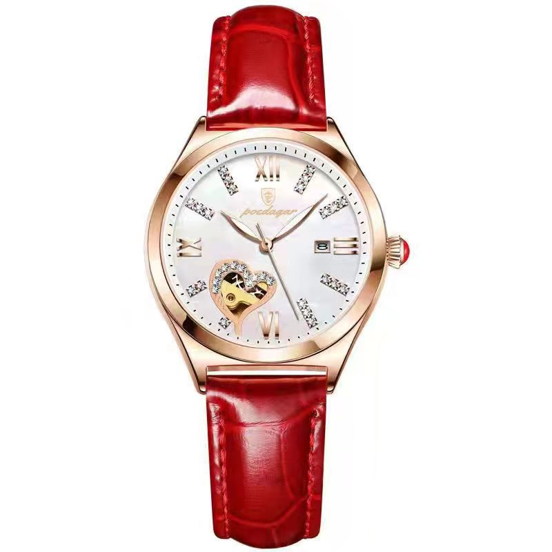 Certified Diamond-Encrusted Calendar Waterproof Luminous Women'S Watch Student Fashion Trend Durable