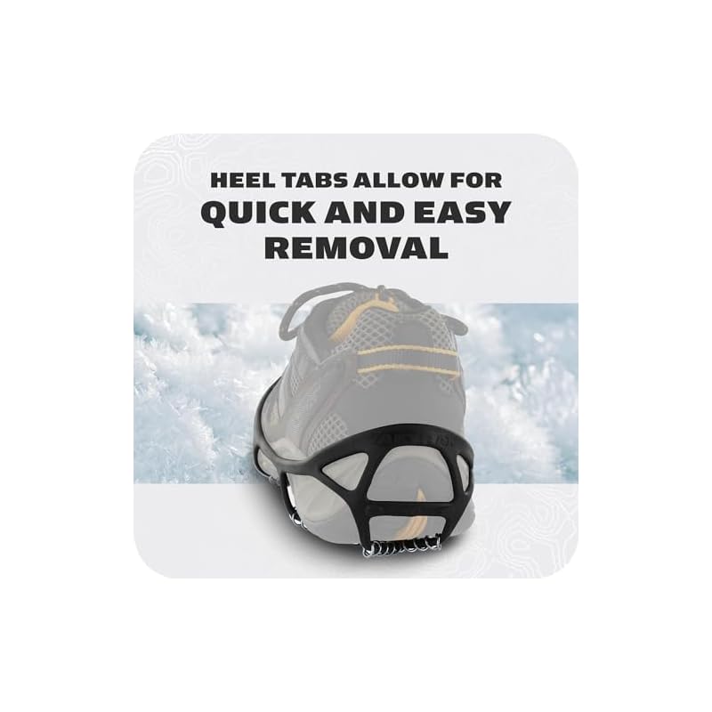 Yaktrax Walk Ketten Spikes, Schnee Spikes, Eis Spikes, Schwarze Steigeisen, Anti-Rutsch für Schuhsohlen, Sturzprävention für vereiste Straßen, Unisex, 1,2 mm Stahlspirale,