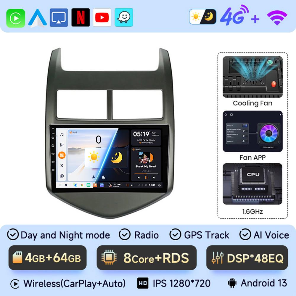 Android 13 Car Radio for Chevrolet Aveo 2 Sonic T300 2011-2015 Multimedia Naviagtion Player 2Din Carplay Head Unit Stereo Audio