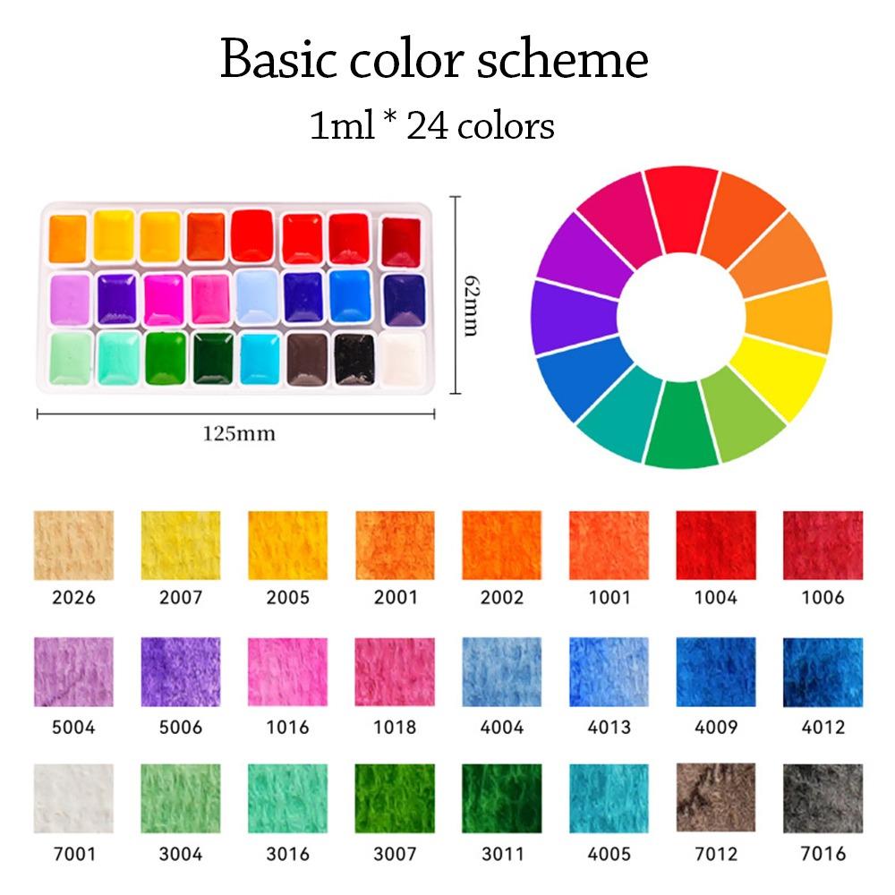 Pigmentos de Acuarela de Plástico 24 Colores Acuarela Sólida Pigmento Sólido Portátil Amigable para Principiantes