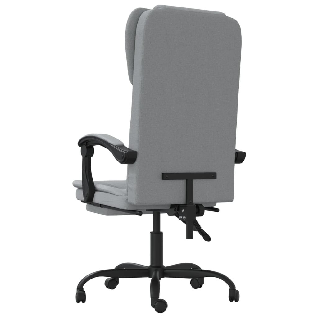 Office Chair with Reclining Function Light Grey Fabric
