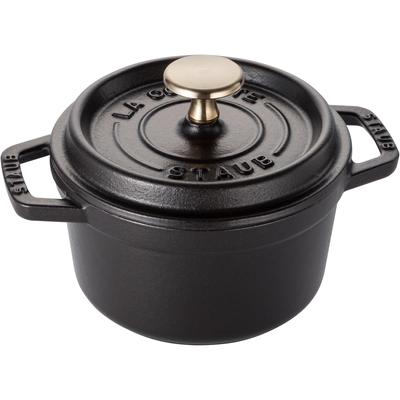 Staub Cocotte Kulatý Černý Malý ručně litý smaltovaný hrnec IH Kompatibilní s japonským La Cocotte Kulatým "Pico 14cm" [Autorizovaný produkt] 40509-476