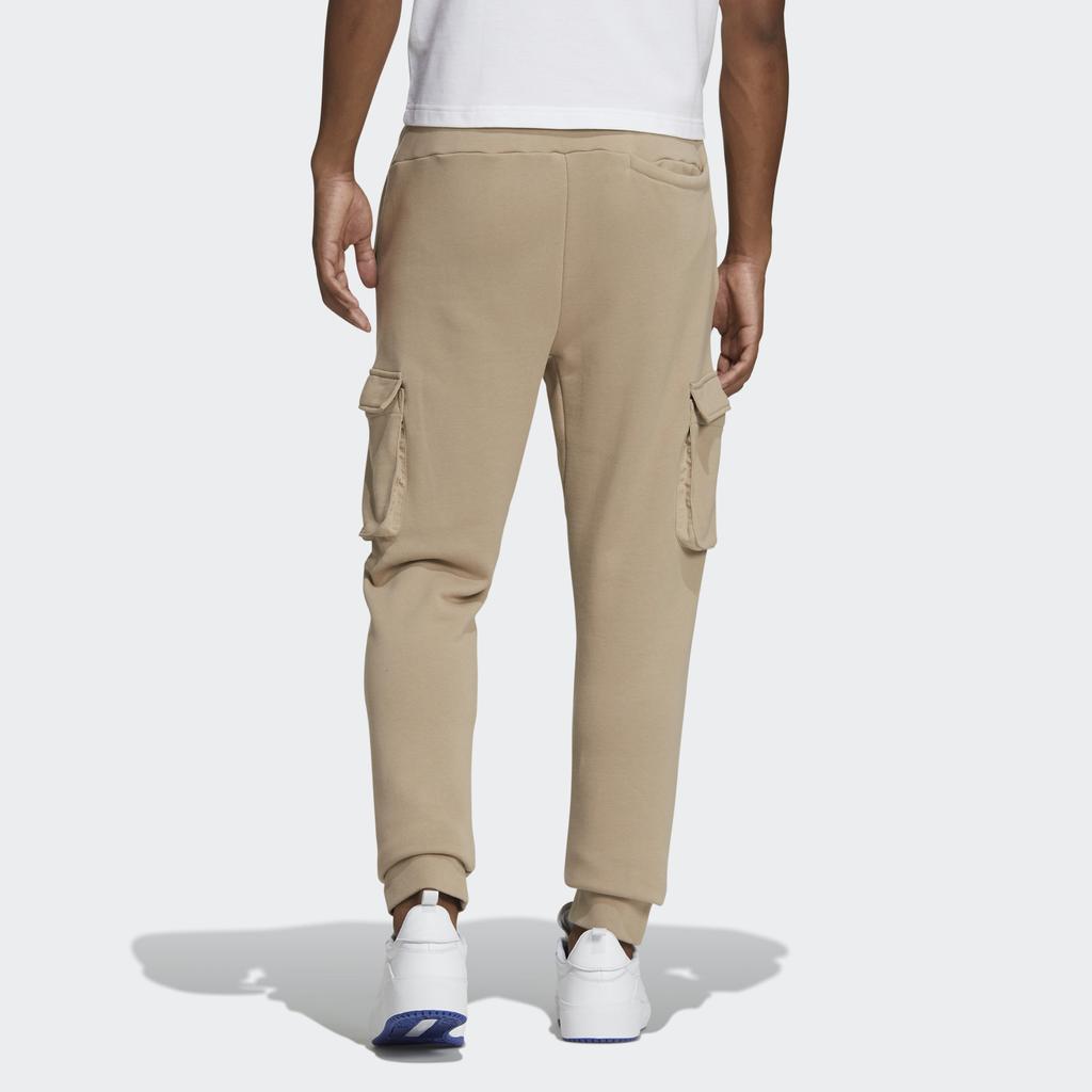 Adidas Originals Embossed Track Pants With Cargo Pockets And Cuffed Ankles Men Casual Sportswear Trousers Khaki-Brown GT7286