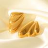 Stainless steel wing stud earrings, light luxury high-end style, 18k gold earrings, titanium steel, non-fading, versatile