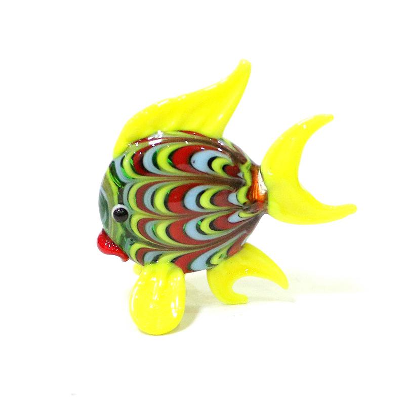 Colorful Tropical Fish Mini Figurines Cute Tiny Sea Animal Glass Craft Ornaments Collection Home Aquarium Decoration Accessories