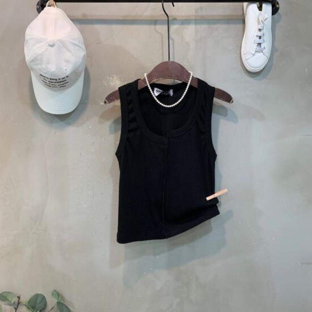 C S In The Room unbalanCed CuT lIne SleeveleSS T ShirT 3Color