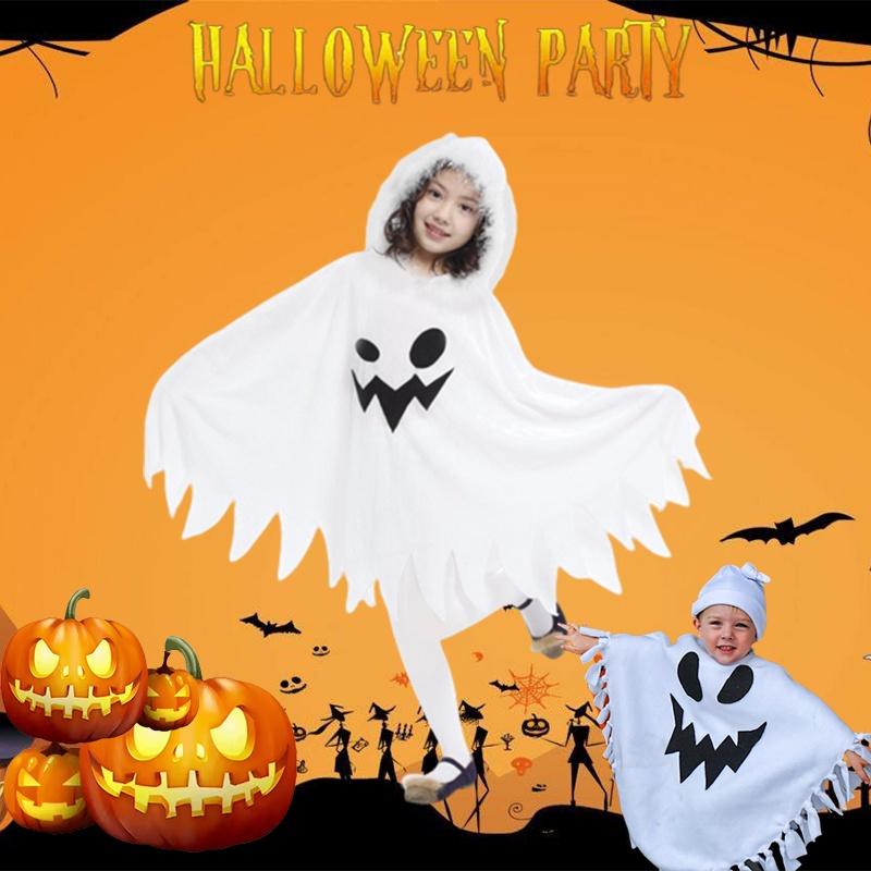 Ghost Kids Halloween Cloak Cape Cosplay Costumes Toddlers Outfit Party Play Role