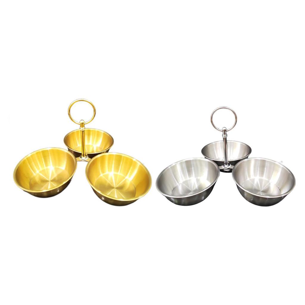 Set di Ciotole da Portata a 3 Scomparti per Patatine e Salse Vassoio da Portata Diviso per Caramelle Frutta Secca Salsa Frutta Dessert