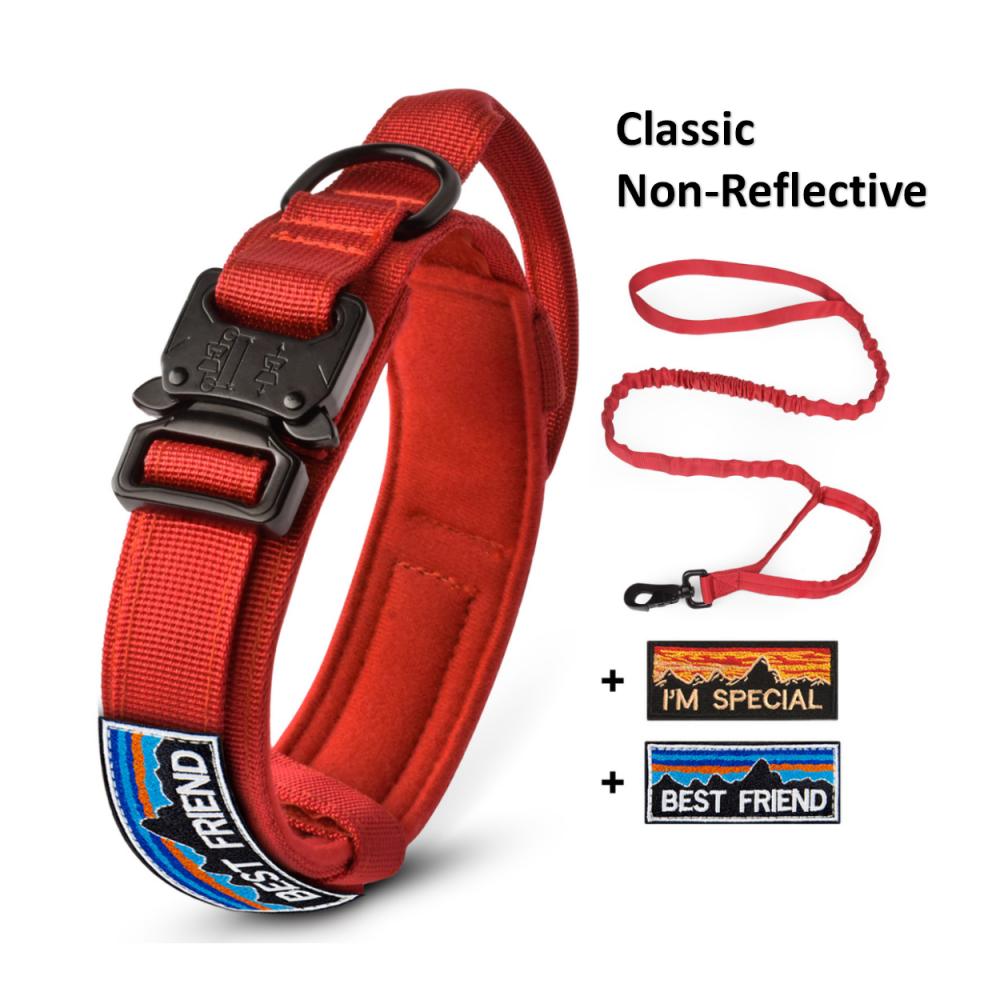 

Прочный ошейник для собак, регулируемый, толстый, тактический, военный, тренировочный ошейник и поводок для собак с ручкой для средних /больших/ k9 /крупных собак XL