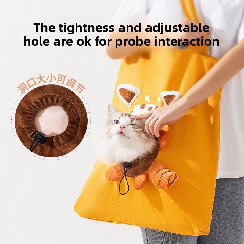 All Seasons Go Out Pet Bag Cat Probe Messenger Bag Dog Cute Animal Canvas Bag Cat Bag Handbag