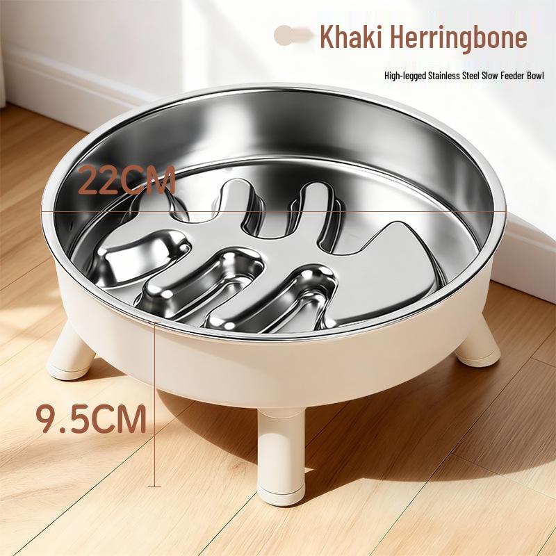 Stainless Steel Non-Slip Slow Feeder Bowl for Pets - Large Capacity for Dogs and Cats