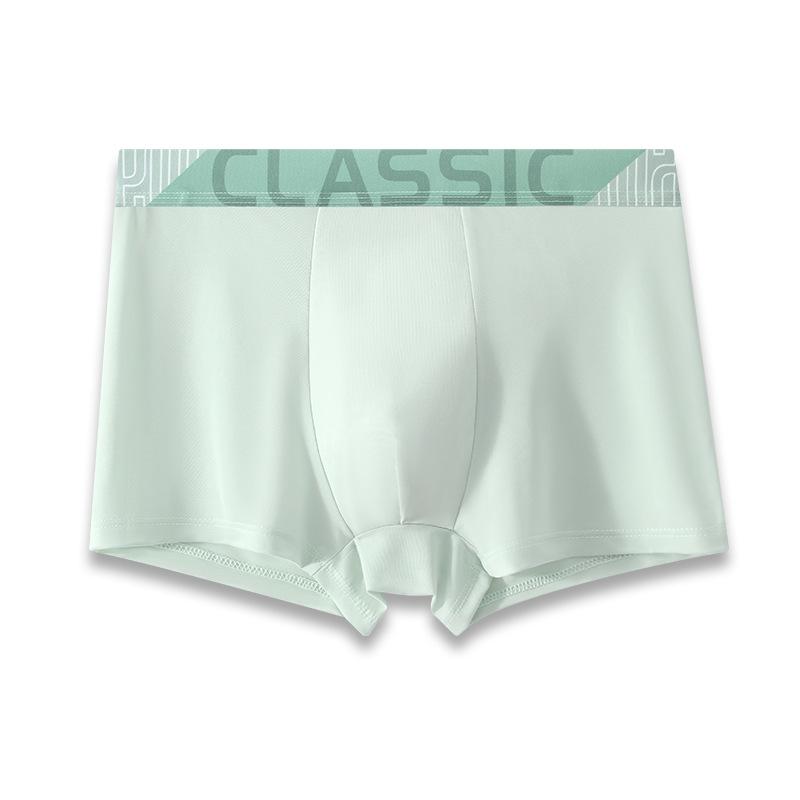 4 Stück Sommer Eis Seide Herren Unterwäsche Flache Ecken Teenager Jungen Atmungsaktiv Vier Ecken Unterwäsche Boxer Brief