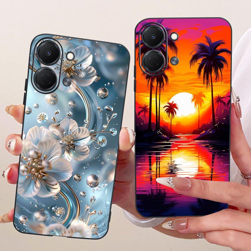 For Tecno Spark Go 3 Case Cover Fashion Butterfly Luxury Cute Painted Black Silicone Bumper For Tecno Spark Go3 KN3 Phone Casing