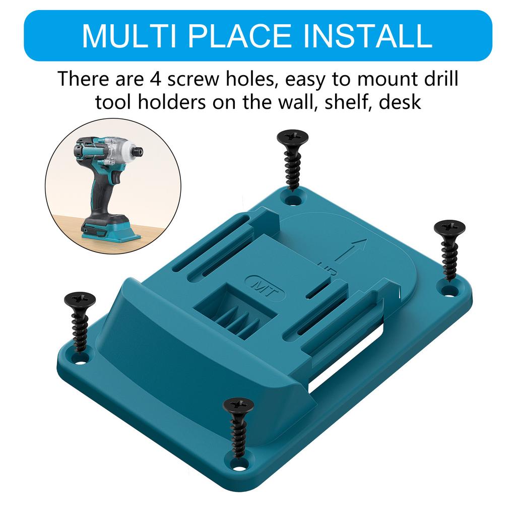 Wall Mounted Drill Holder Set Of 5 For 18V Cordless Tools Heavy Duty ABS Bracket With Secure Storage Space Saving Design