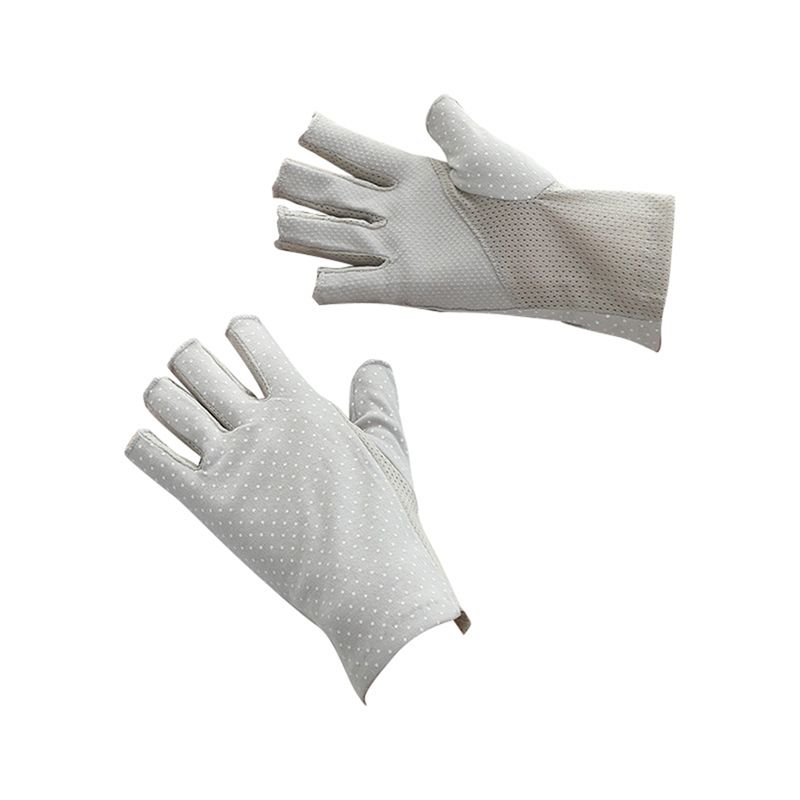 

Classy-Fingerless Gloves Non Slip UV Protection Driving Gloves Summer Outdoor Gloves For Women And Girls серый