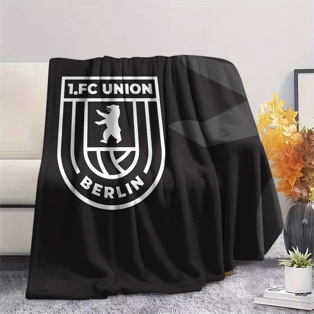 1. FC Union Berlin Printed Flannel Blanket, soft throw for bedroom sofa, washable, fan merchandise, great gift.