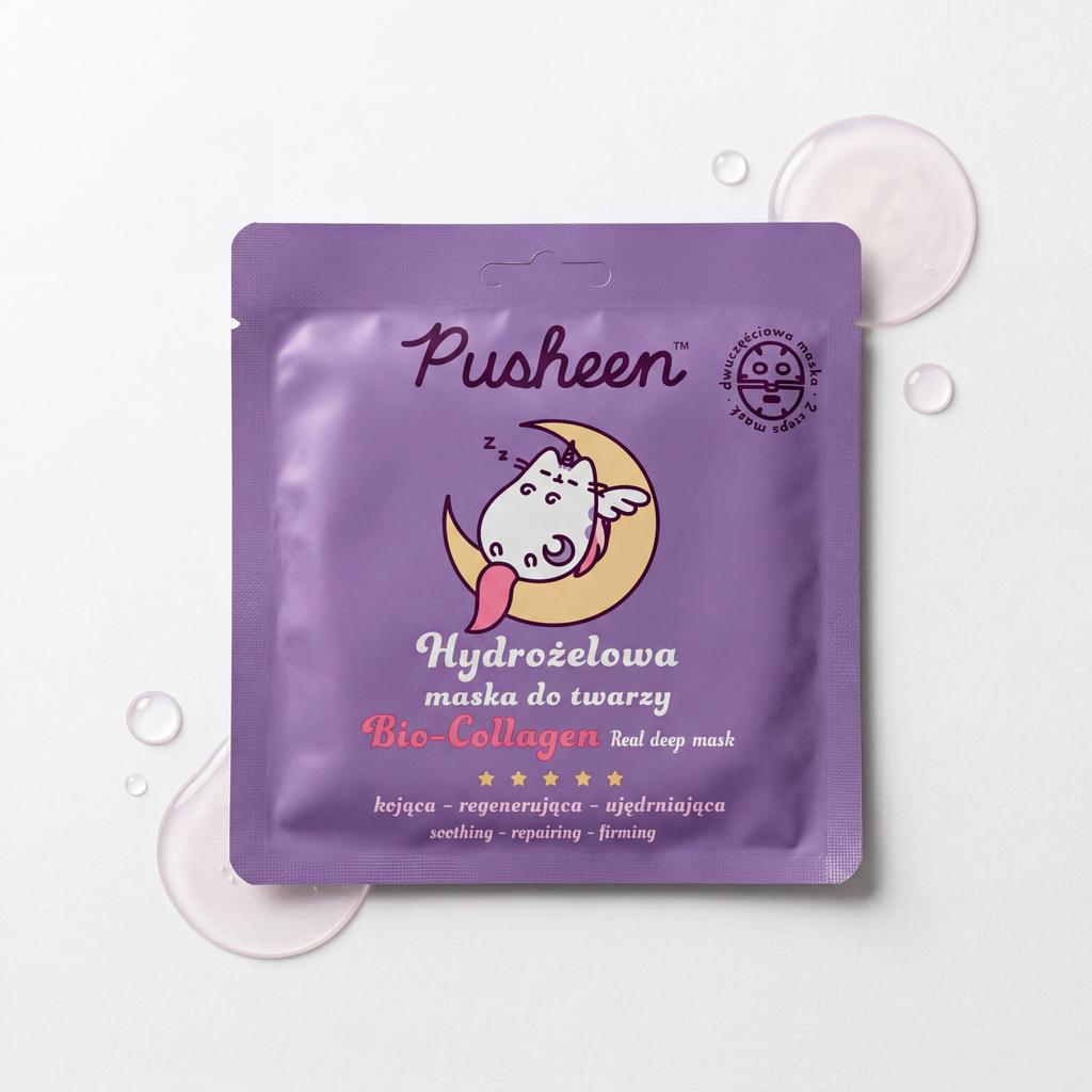 Pusheen Hydrogel Face Mask Bio-Collagen Real Deep Mask Regenerating Soothing 1 pc