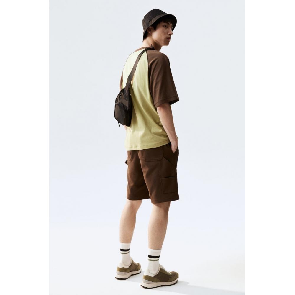 H M Loose FiT PrinTed T sHirT Green Brown