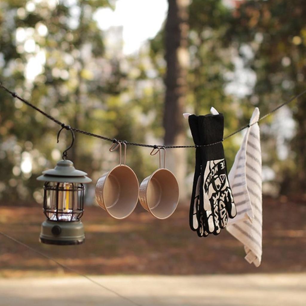 Compact Travel Clothesline Light Weight Camping Clothes Line Travel Washing Line with Solid Beads Laundry Clothes Line