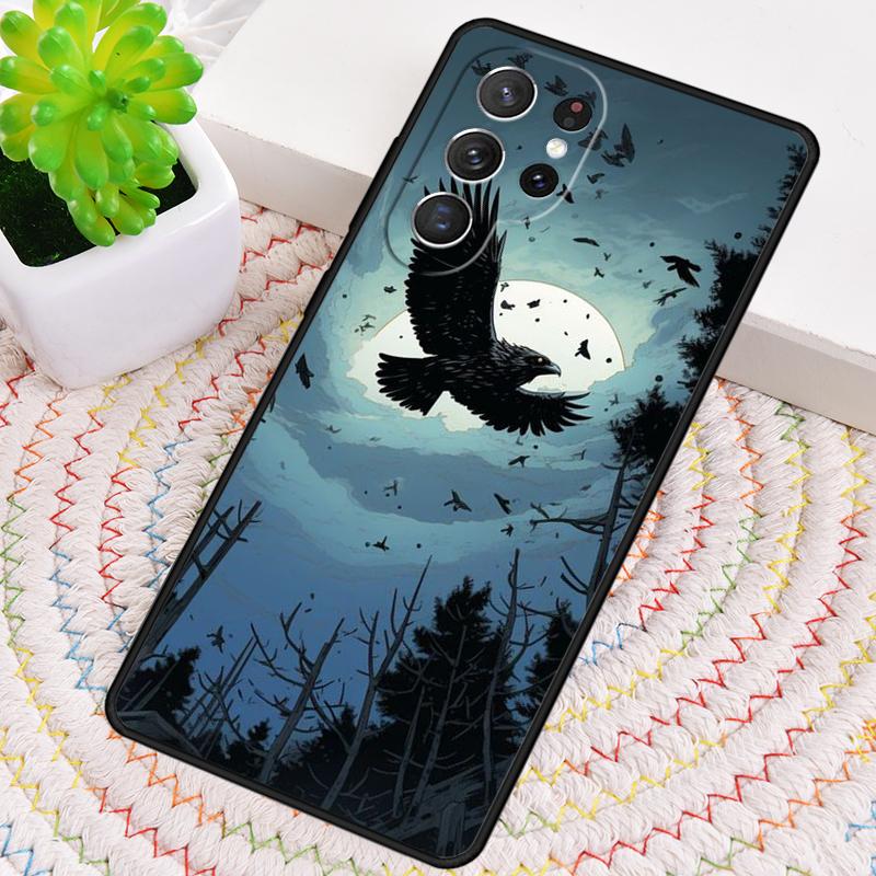 Goth Raven Silicone Phone Case For Samsung Galaxy Note 10 Pro S26 S25 S24 S23 S22 S21 Plus S25Ultra Capa Cover