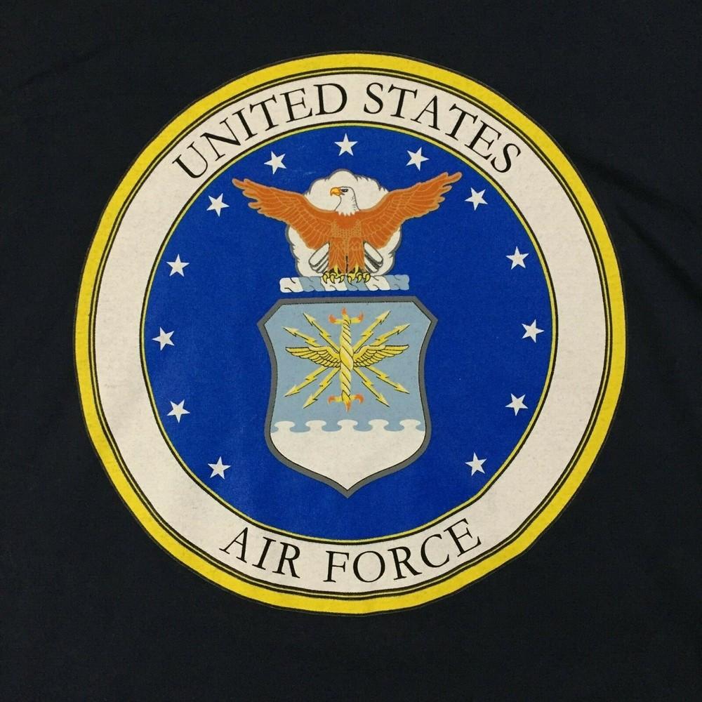 US Air Force Bayside Men Sz XL United States Blue Shirt Made in USA Military Unisex T-Shirt XXXXL