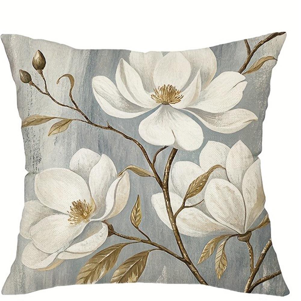 Refined Light - Toned Floral Pillow CoversLiving Room Sofa Cushion Cover, Soft and Comfortable, Bedroom Room Decoration