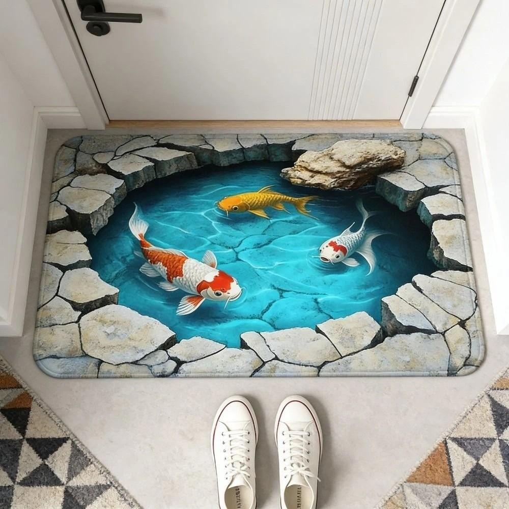 3D Optische Täuschung Fußmatte Rutschfest Schlafzimmer Türteppich Kreativität Badezimmer Teppich Heimdekoration