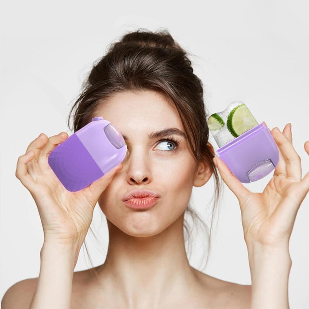 2 In 1 Ice Face Roller Ice Cube Beauty Massage Silicone Mold For Eye Puffiness Facial Roller Shrink Pores Skin Care Beauty Tool