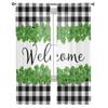 Black And White Checkered Background Tulle Curtains For Living Room Kitchen Sheer Voile Curtain Bedroom Window Panels