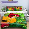 3pcs angry Birds pattern bedding set duvet cover set includes duvet cover &pillowcases, perfect all season bedroom decoration & gift